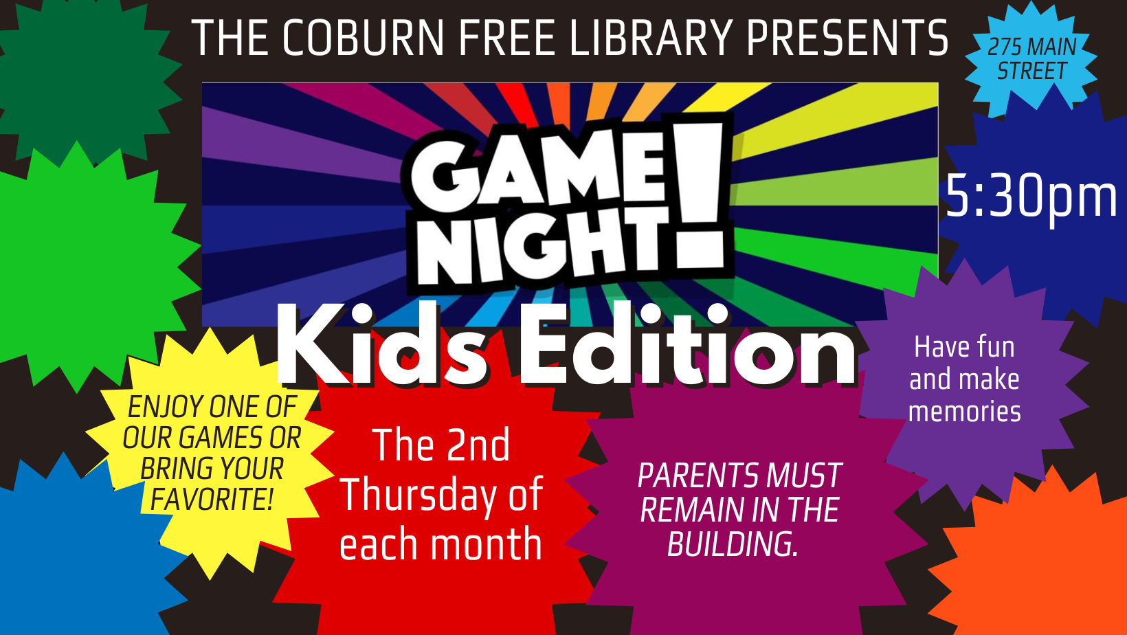 Kids Game Night – Coburn Free Library