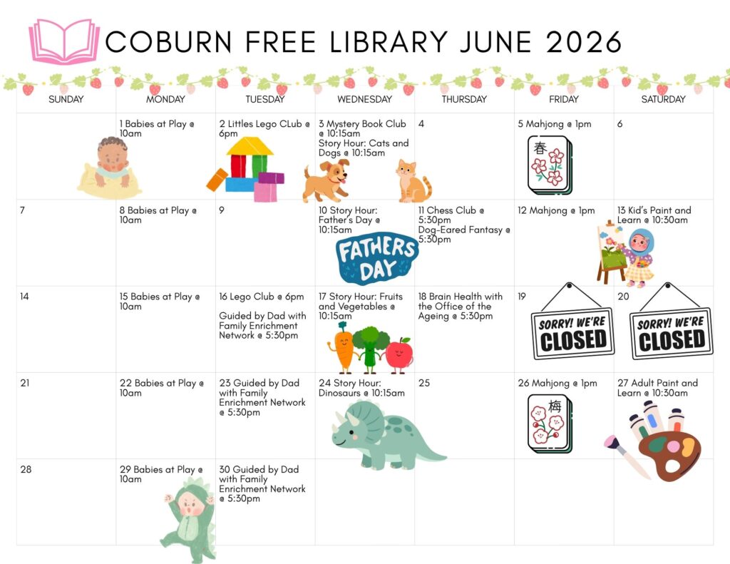 A calendar of events at the Coburn Free Library
